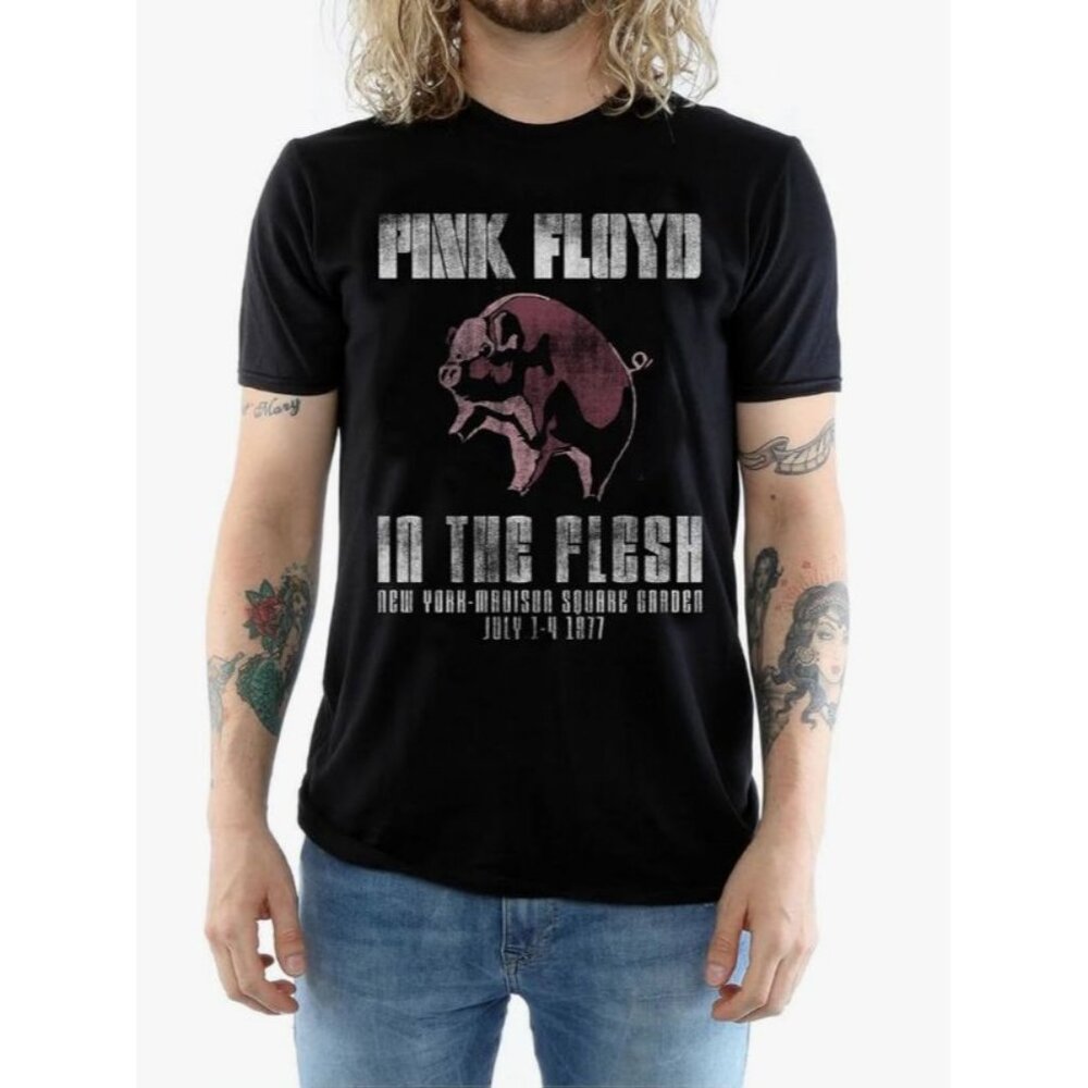 Pink Floyd In The Flesh 1977 Concert Replica Band Tee Tshirt Small Black